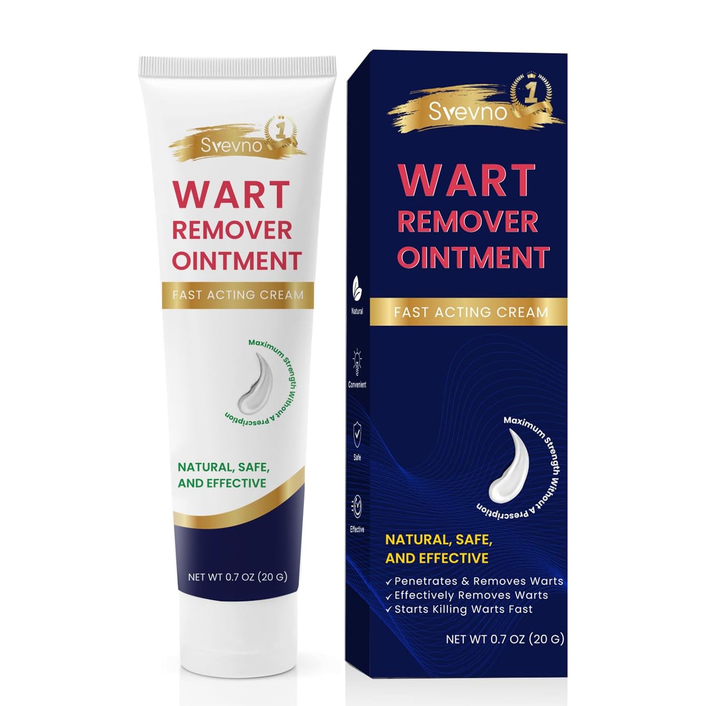 Maximum Strength Fast Acting Wart Cream - Wart Cream with Salicylic Acid - Fast-Acting Wart Ointment, Wart Cream for Warts, Plantar Wart, Genital Warts, Common Wart, Corn - Wart Remover Freeze Off