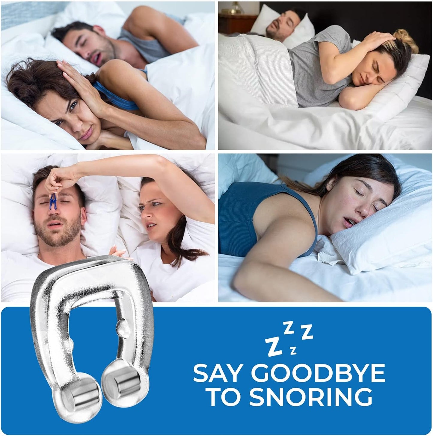 Anti Snoring Devices - Snore Stopper - Snoring Stopper Provide Effective Anti Snoring Solution - Silicone Magnetic Anti Snoring Nose Clip - Comfortable and Effective to Stop Snoring 6 PCS